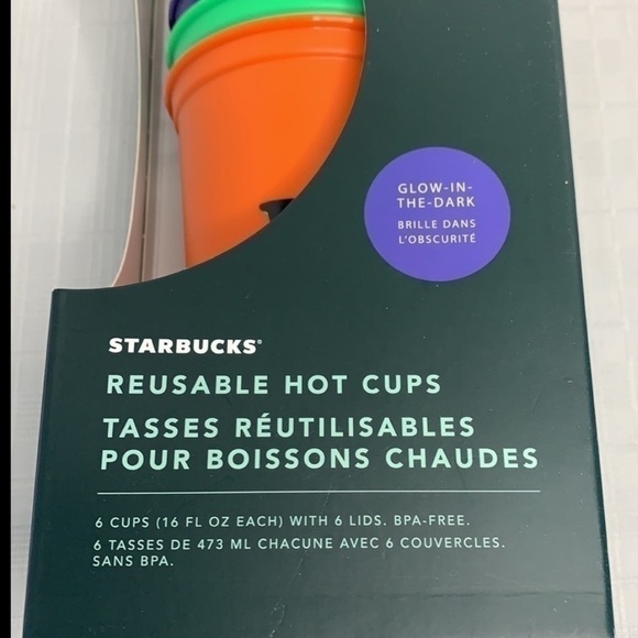 Starbucks Halloween themed hot cups glow-in-dark 6pack of reuseable cup’s - Picture 2 of 11